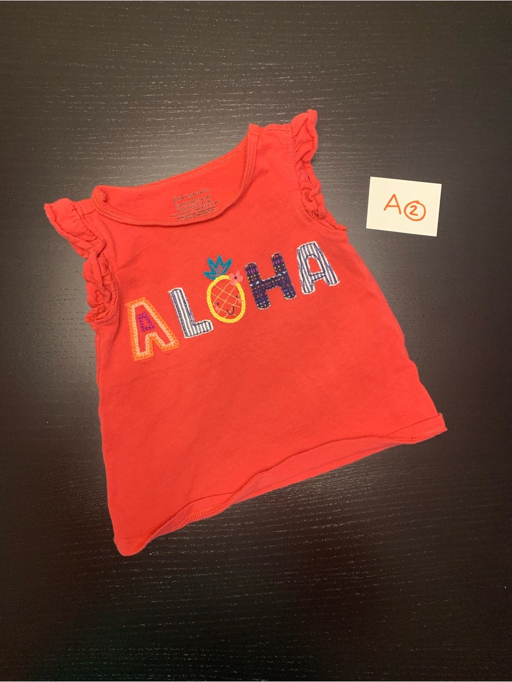 ⭐️2/$5.00⭐️ First Impressions 6-9m Coral Aloha Ruffle Tank Top
